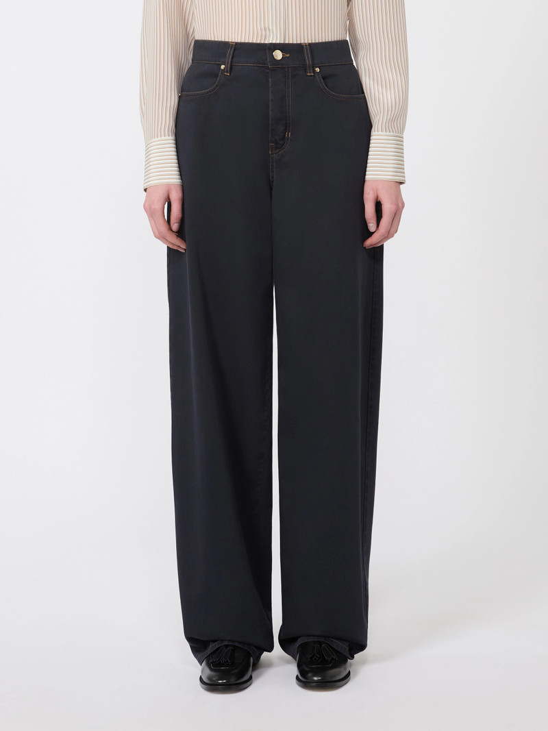 FATUO Cotton satin baggy trousers - NAVY 3
