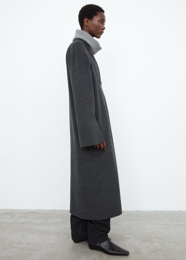 Doublé wool overcoat grey mélange - 3
