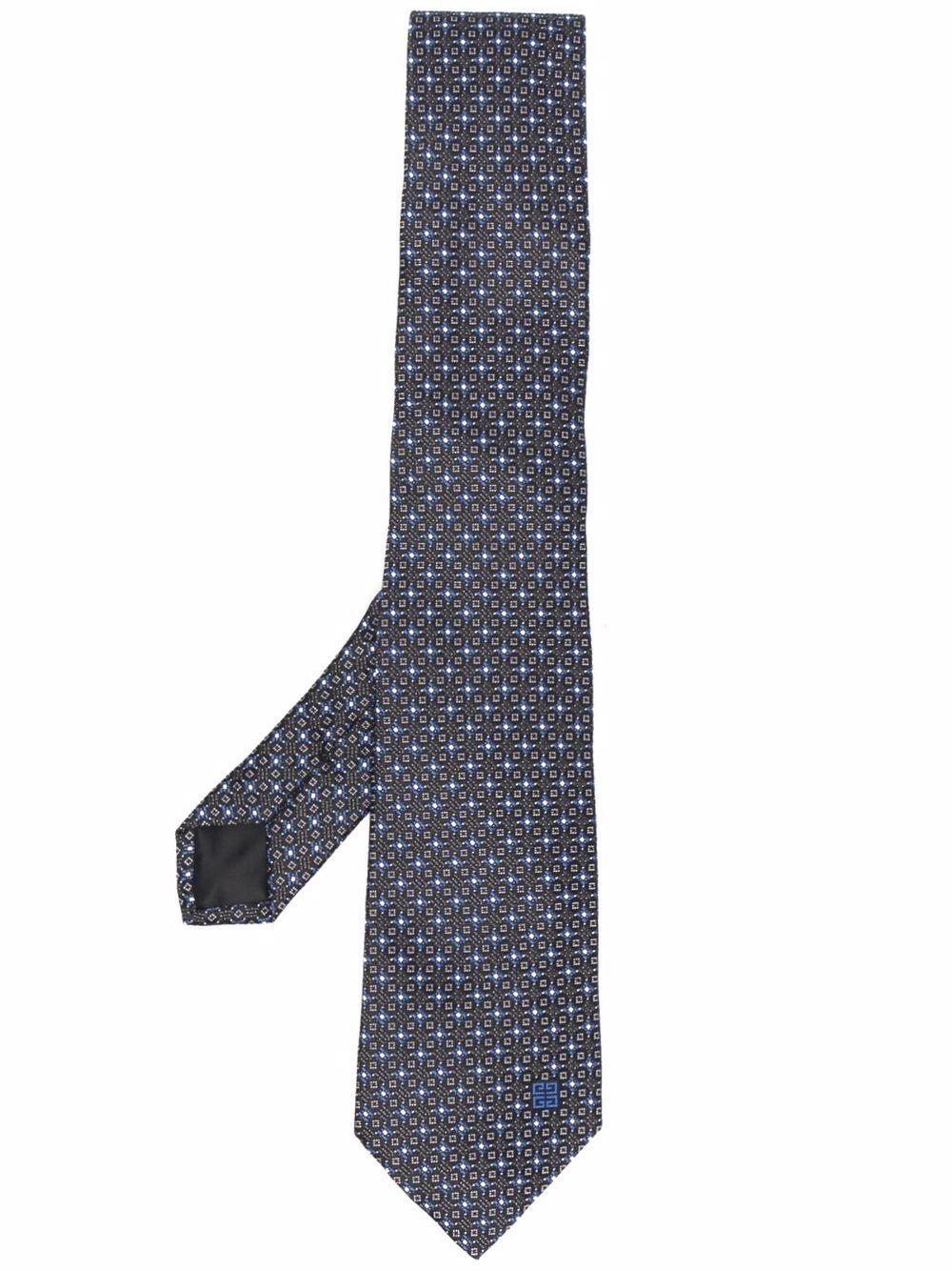 patterned silk tie - 1