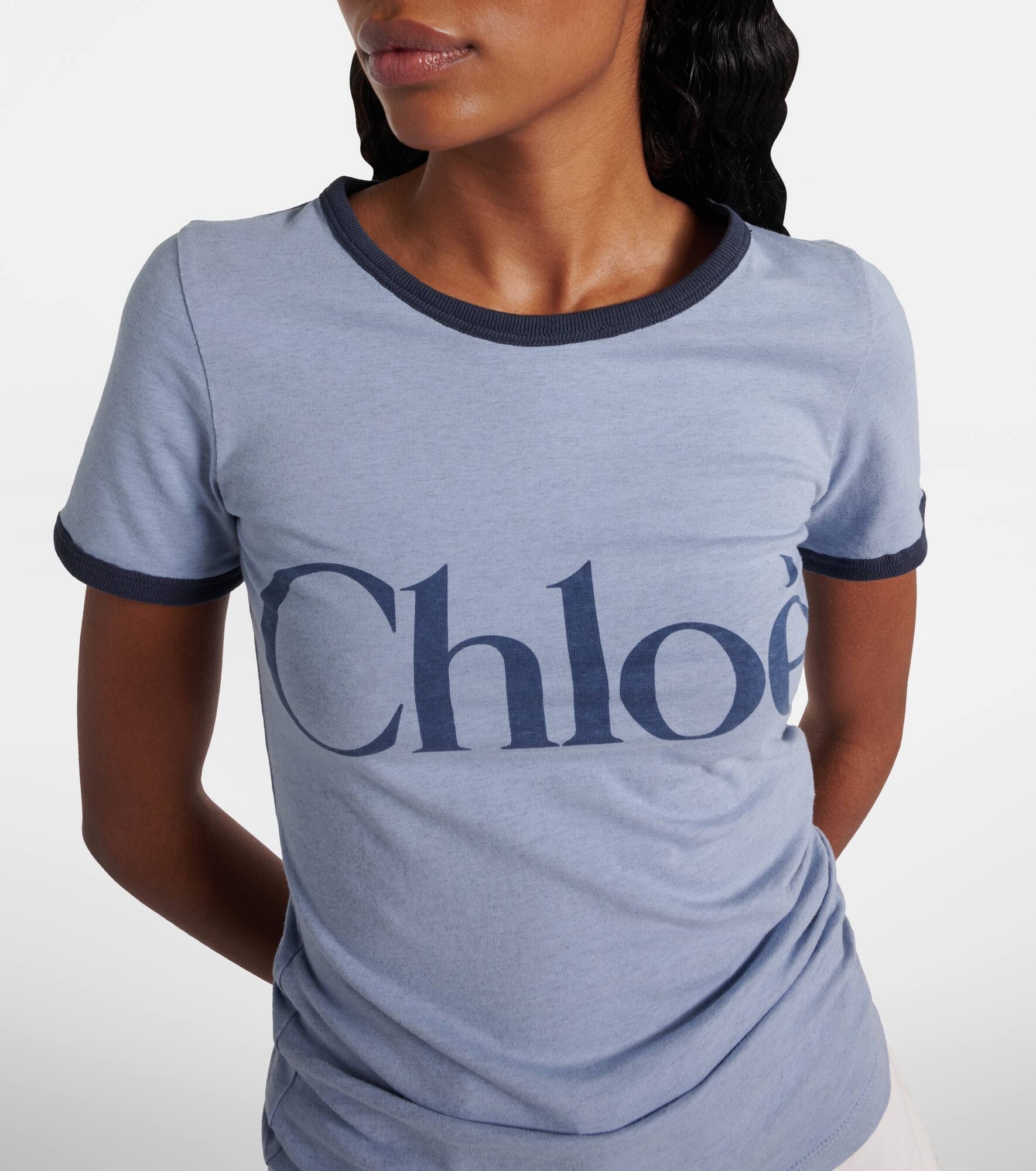 Logo cotton-blend jersey T-shirt - 5