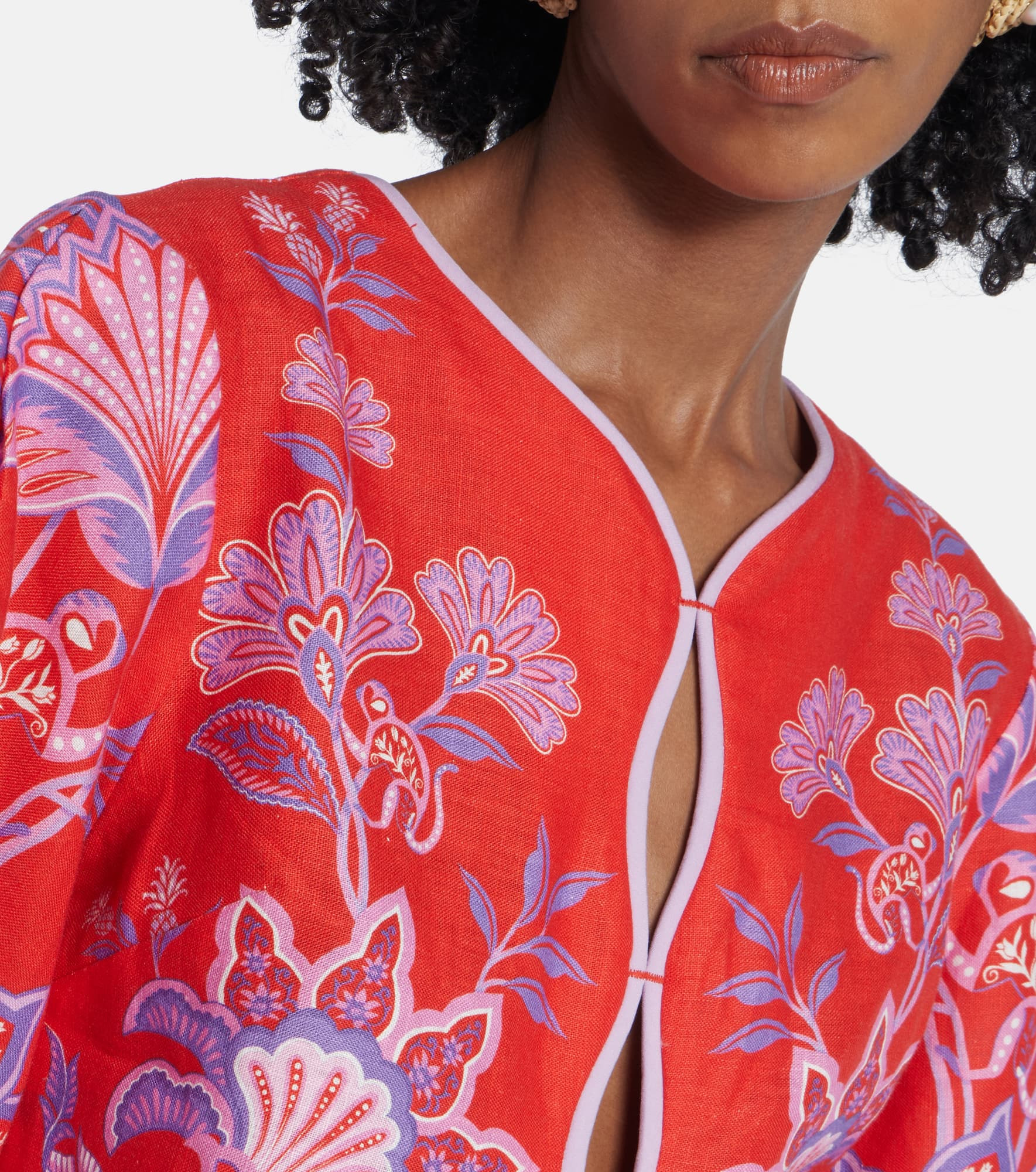 Porcelain Garden floral linen blouse - 4