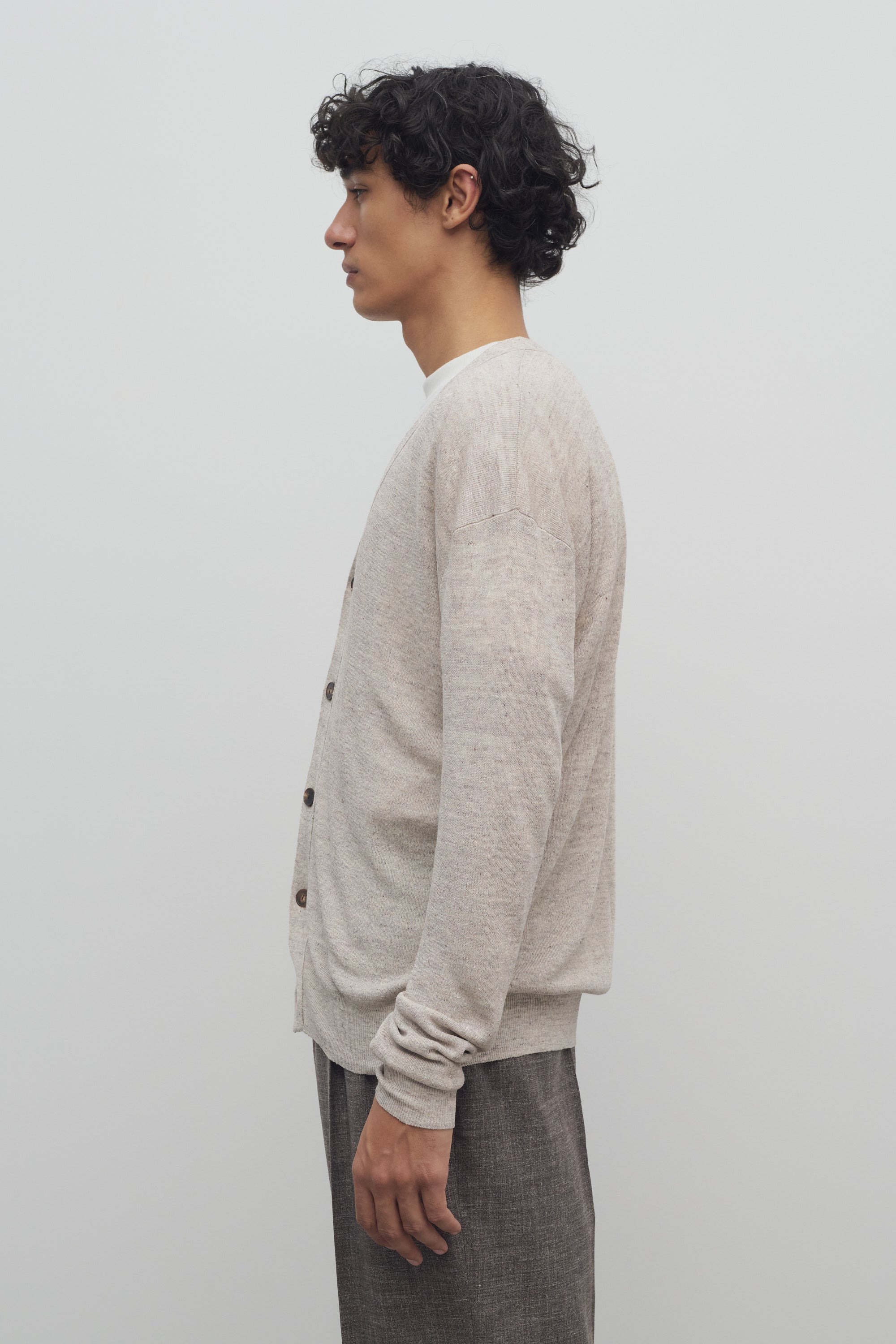 Leopold Cardigan in Cotton and Linen - 4