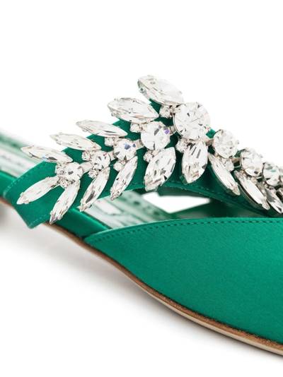 Manolo Blahnik Lurum crystal-embellished mules outlook