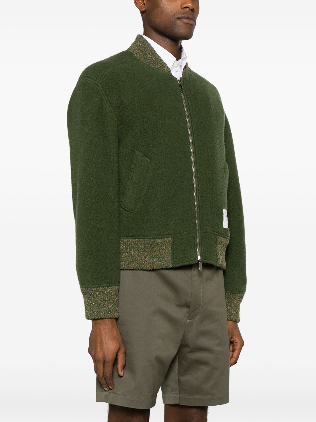 Bomber With Rwb Stripe In Wool - 3