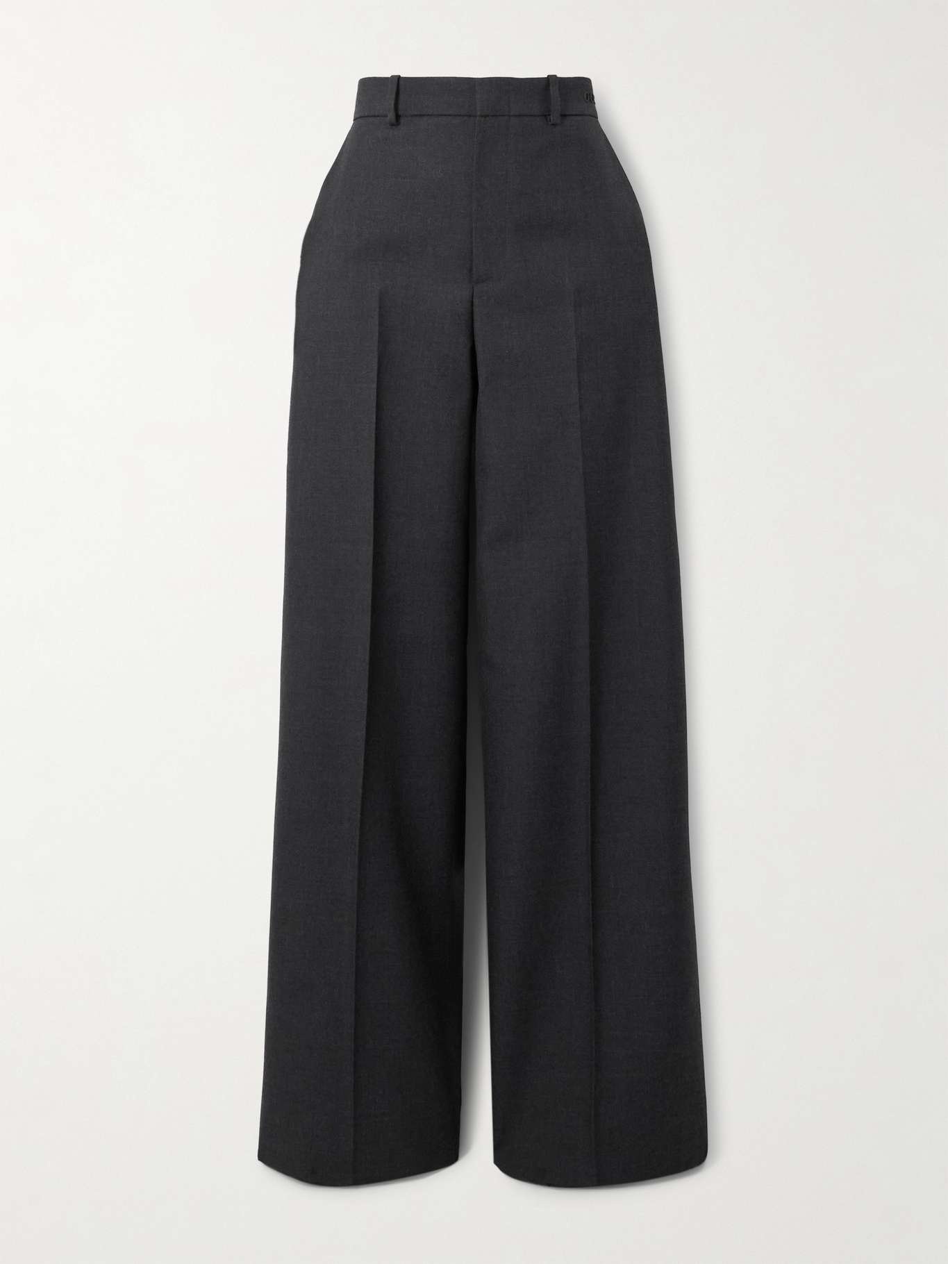 Pleated wide-leg wool trousers - 1