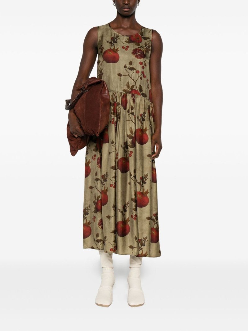 UMA WANG pomegranate-print sleeveless dress outlook