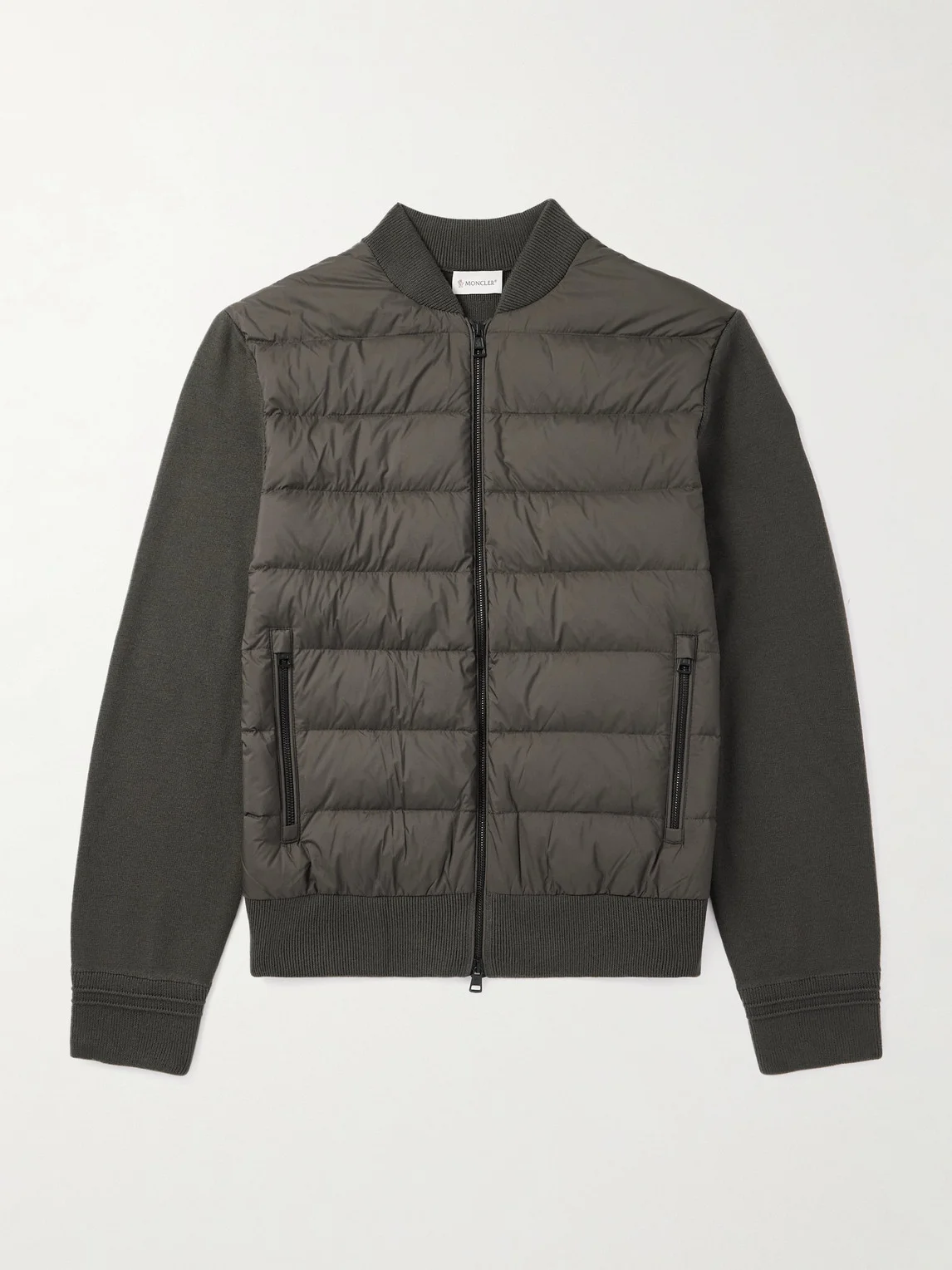 Quilted Shell-Panelled Virgin Wool Down Zip-Up Cardigan - 1