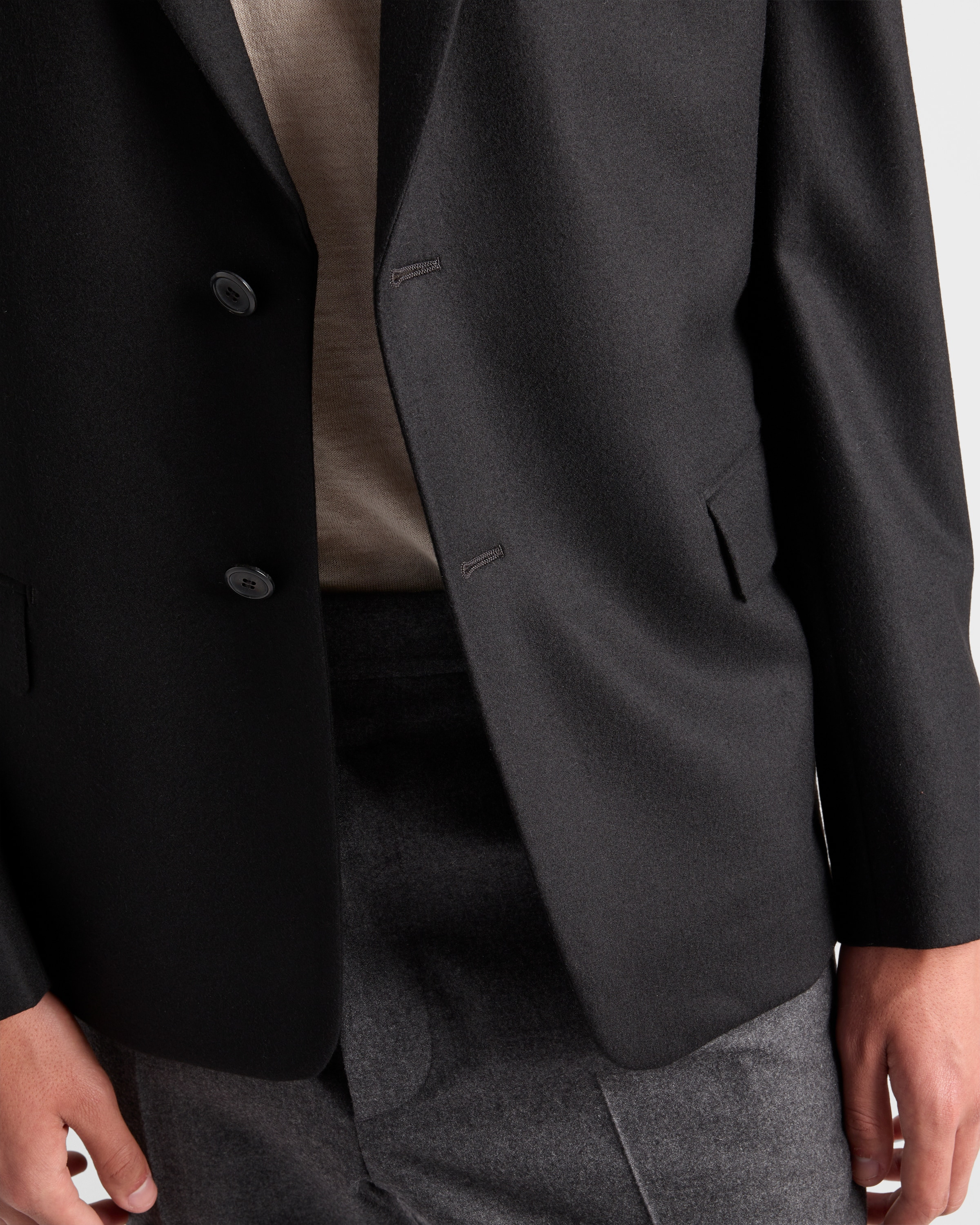 Single-breasted wool blend jacket - 3