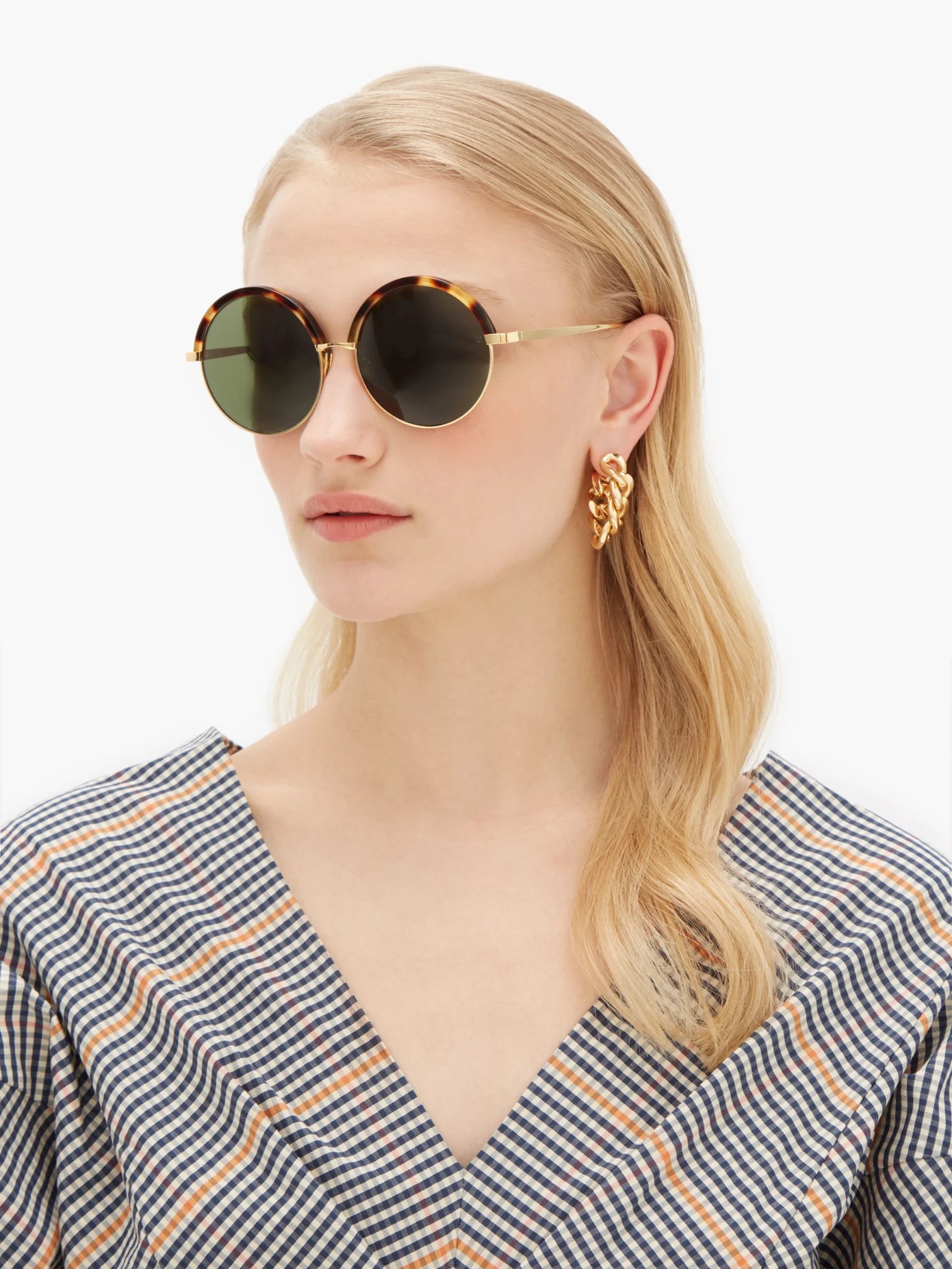 Round acetate and metal sunglasses - 2