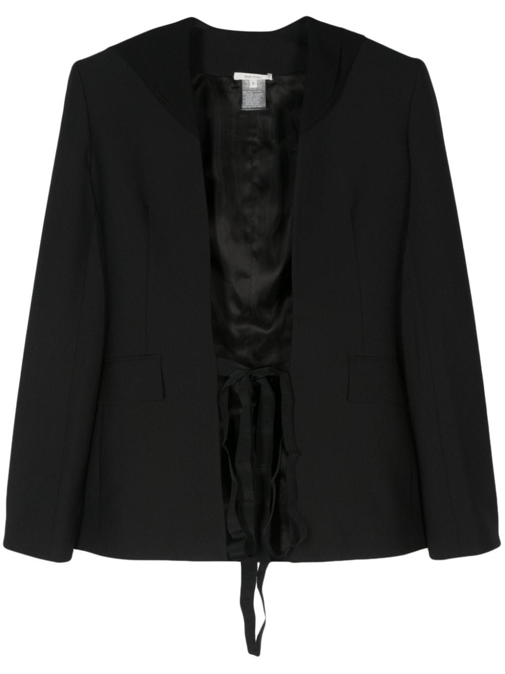 tie-fastening hooded blazer - 1