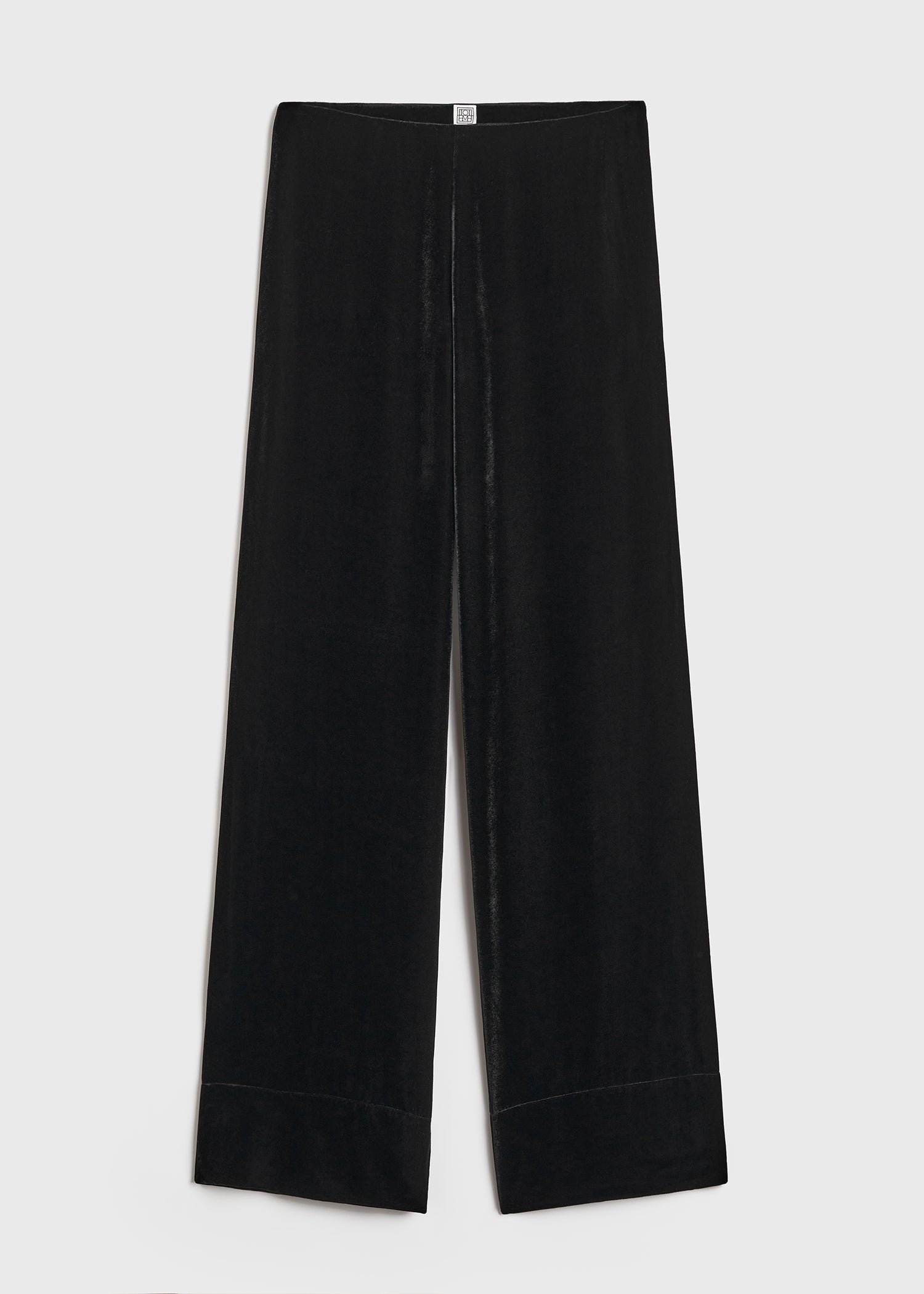 Wide velvet trousers black - 1