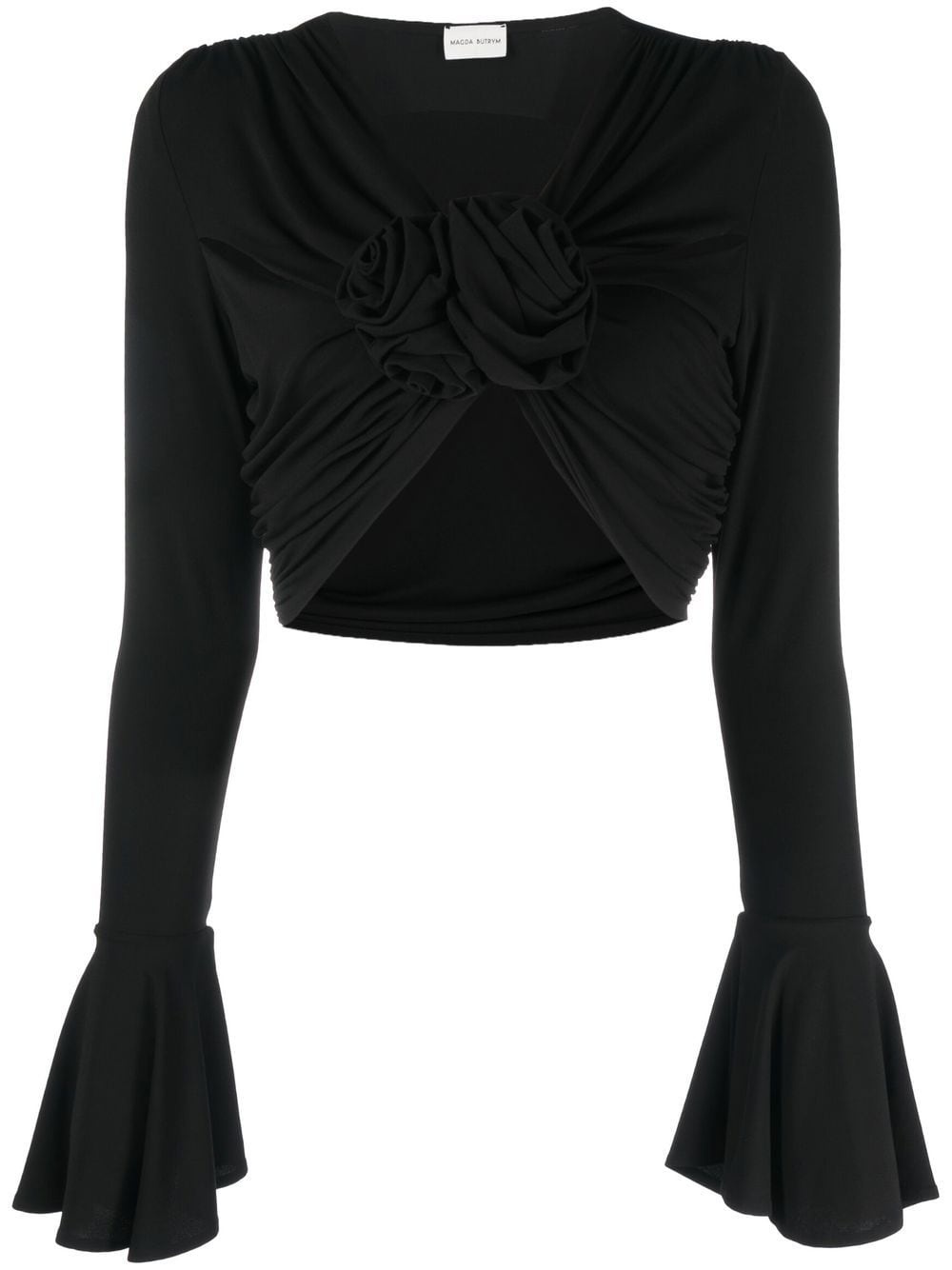 cropped long-sleeve top - 1