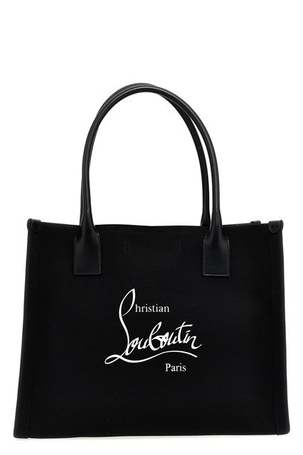 Nastroloubi E/W large - Tote bag - Canva and calf leather