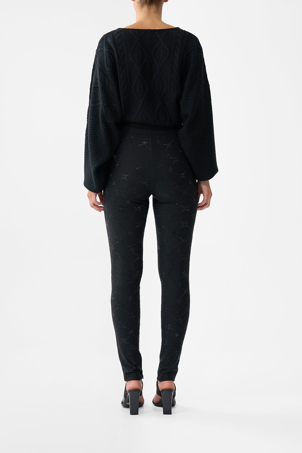 BUTTON EMBELLISHED PONTE PANT - 3