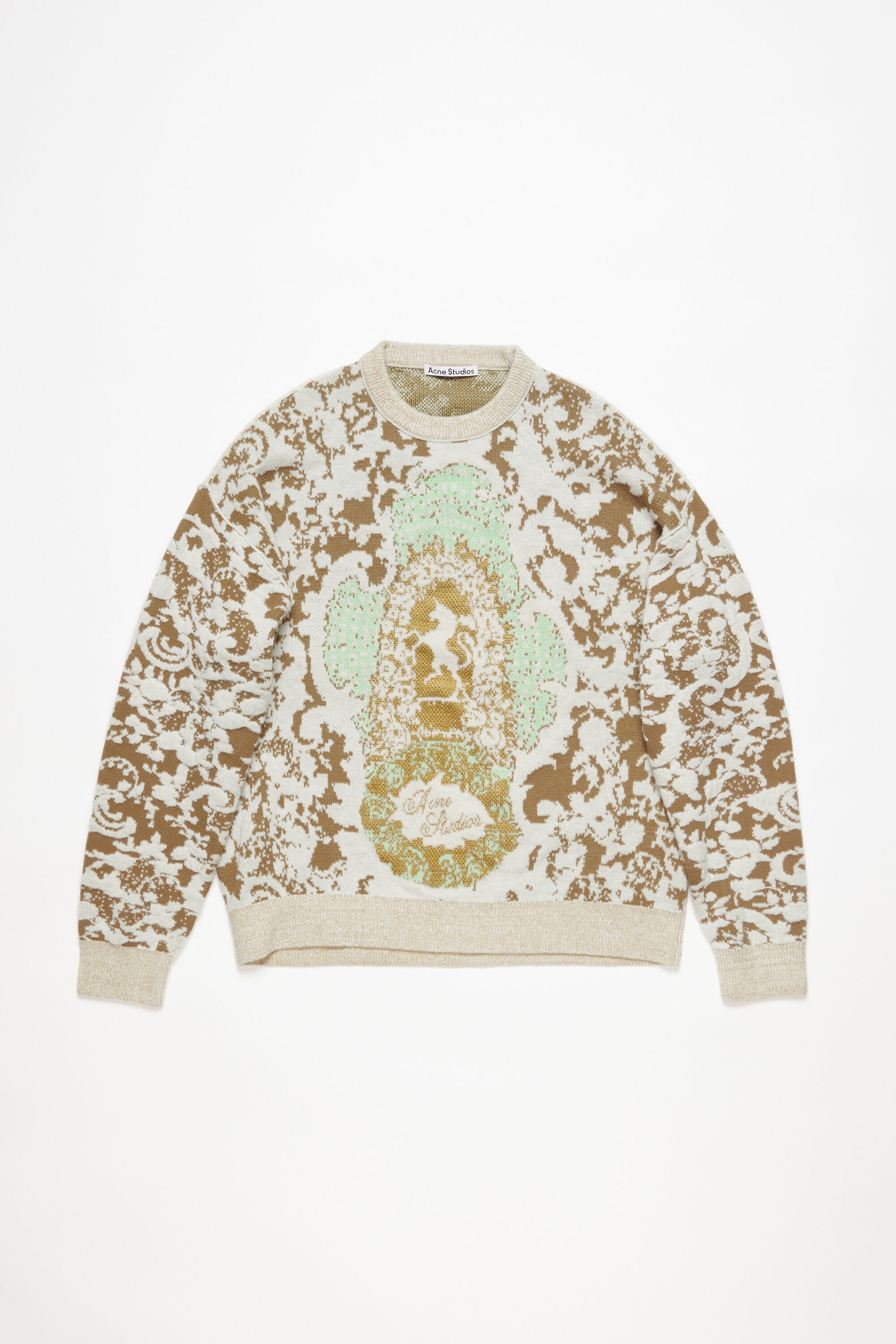 Jacquard sweater - Jade green/off white - 6