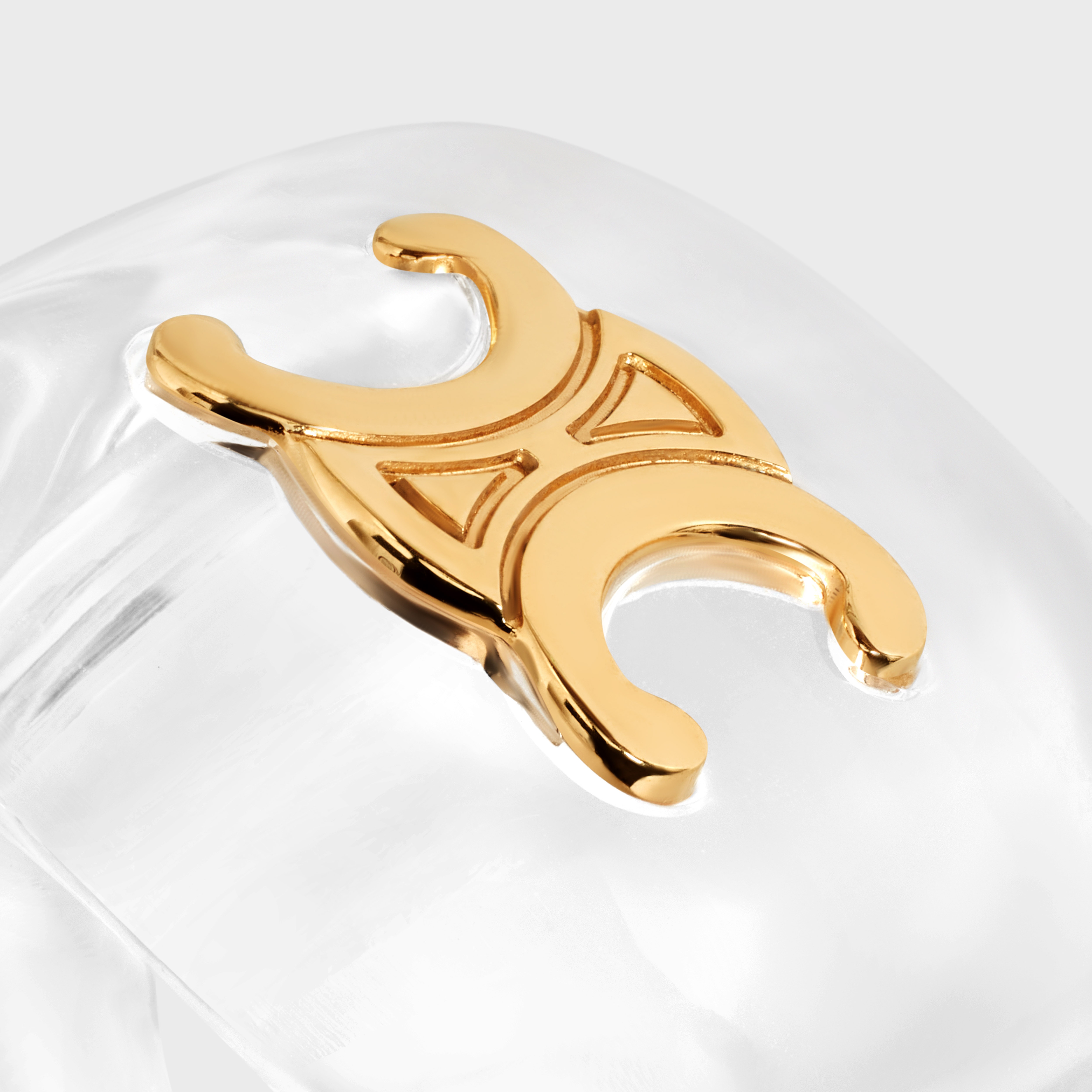 Triomphe Ring in Plexiglass and Brass with Gold Finish - 4