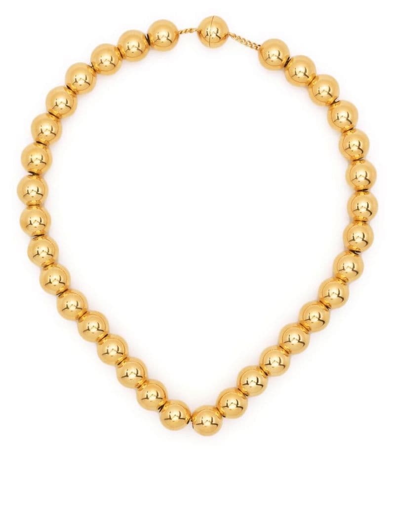 gold-plated bead necklace - 1