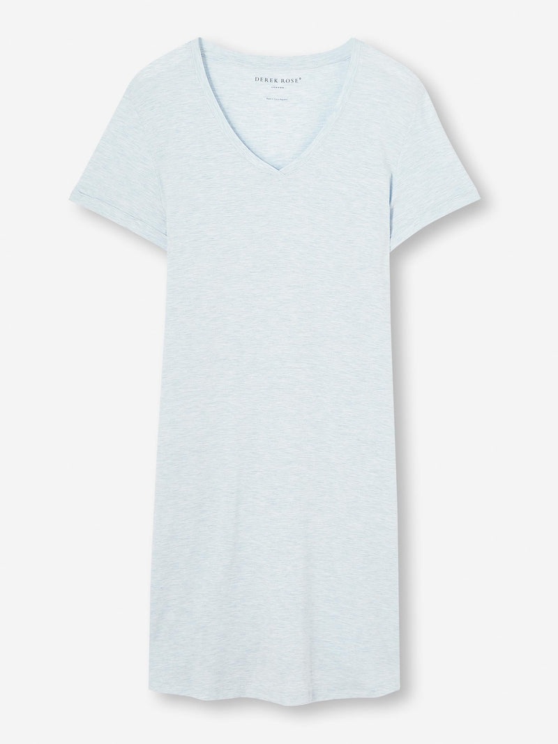 Women's V-Neck Sleep T-Shirt Ethan Micro Modal Stretch Blue - 1