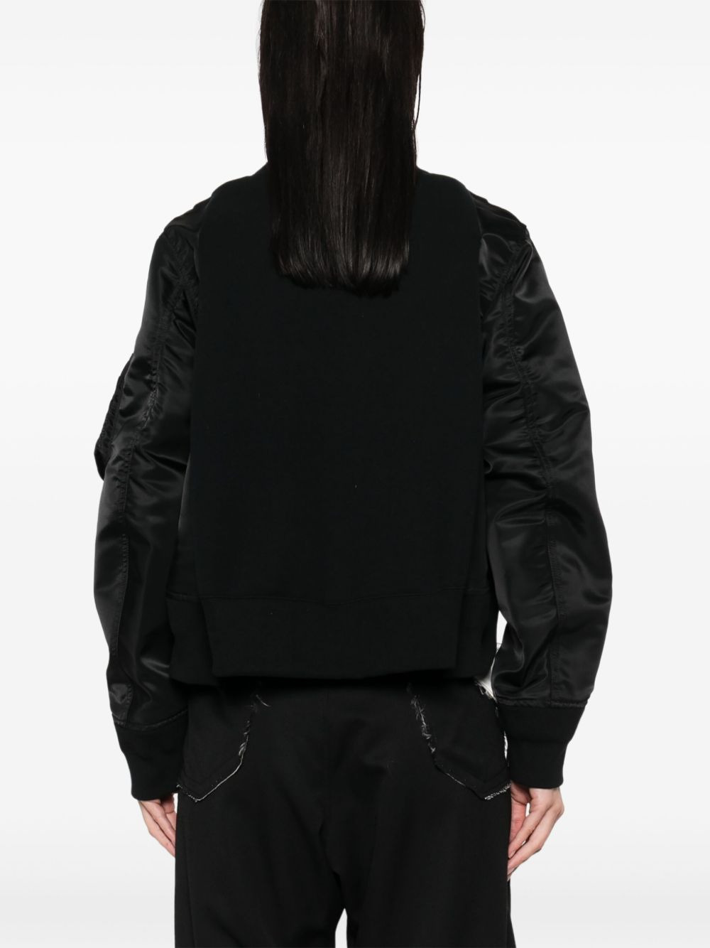 Sacai Women Cotton And Nylon Crewneck Sweater - 4