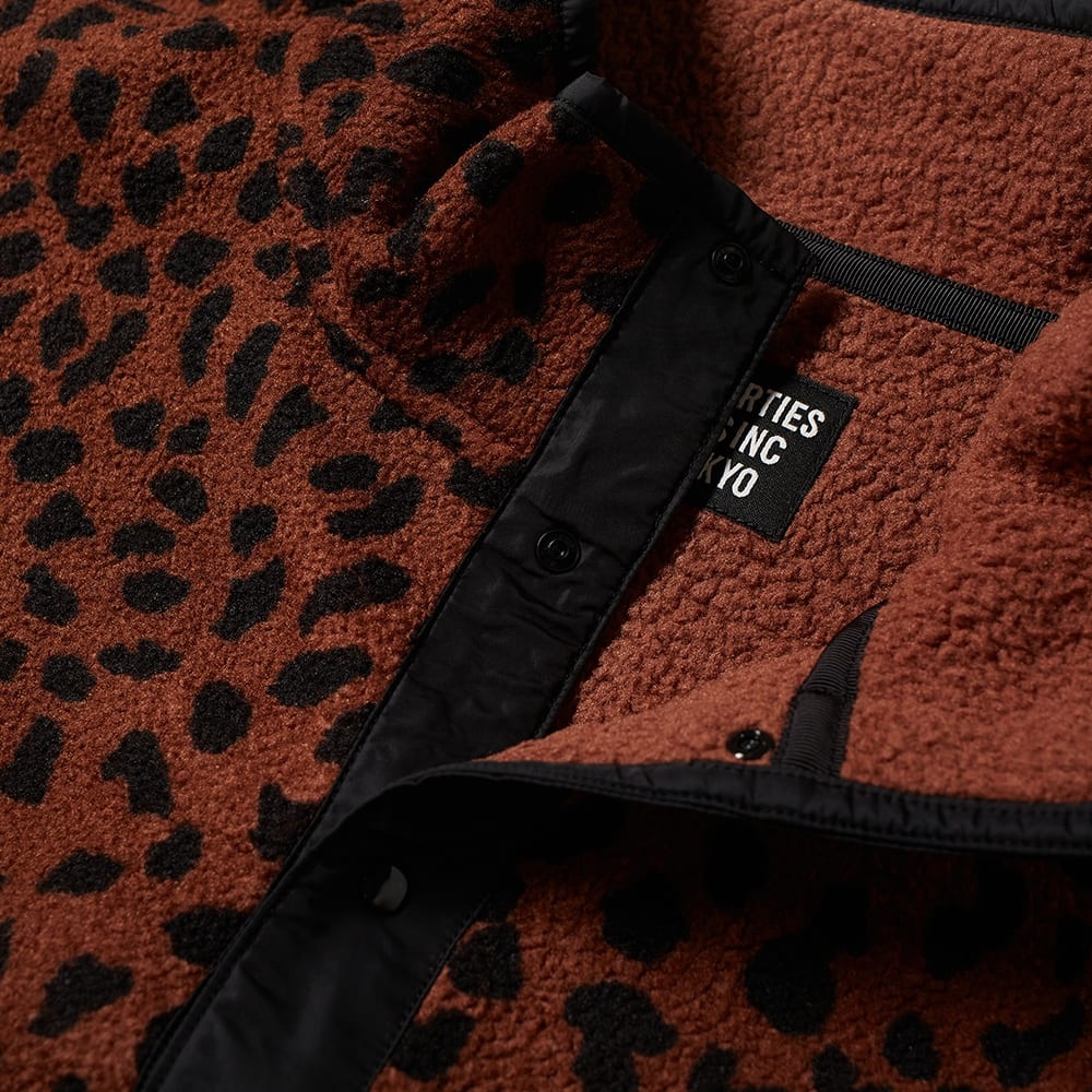 Wacko Maria Leopard Pullover Boa Fleece Jacket - 3