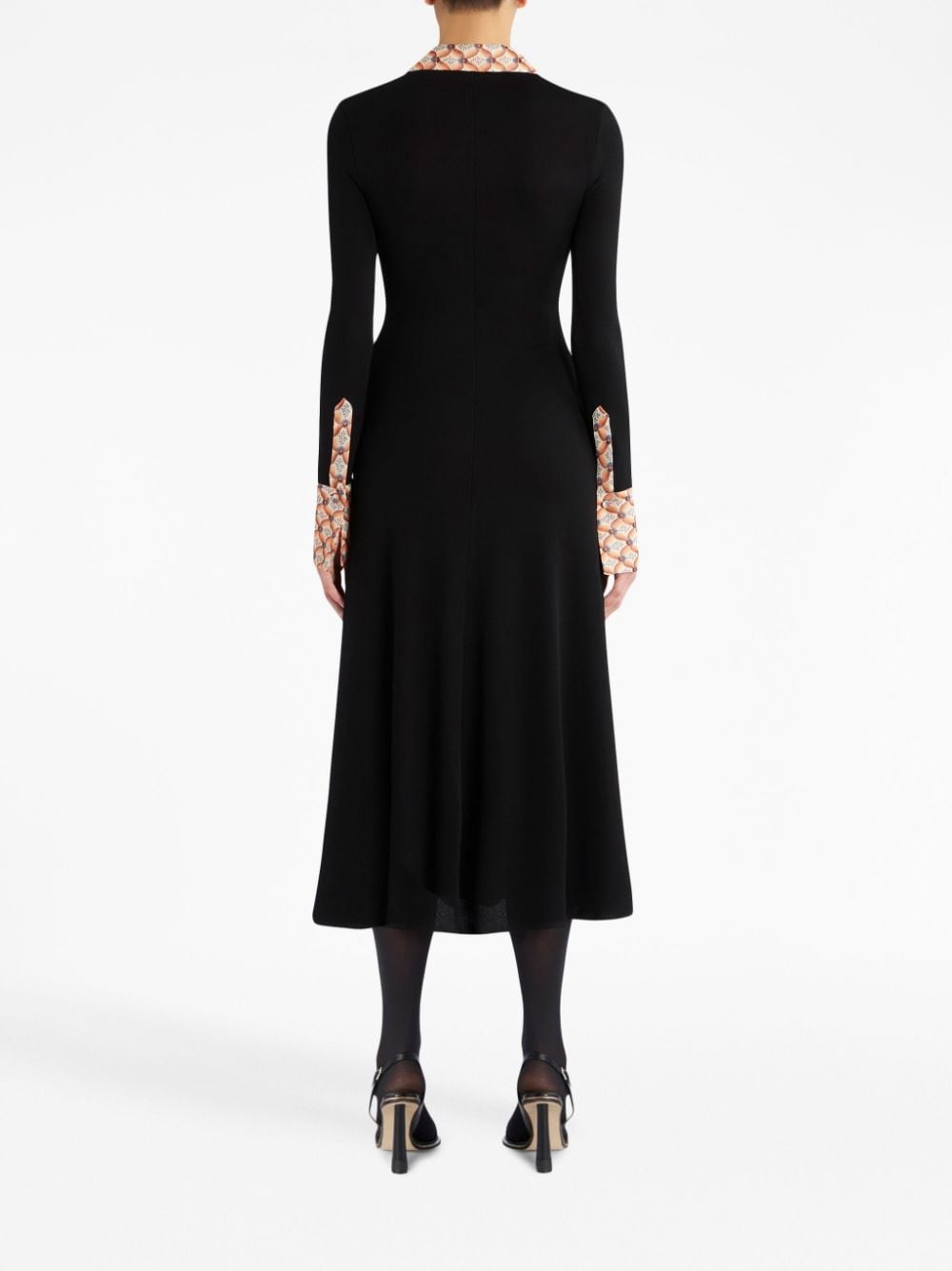 long-sleeved jersey midi dress - 3