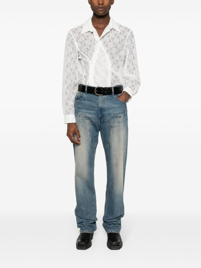 Martine Rose floral-lace wrap shirt outlook