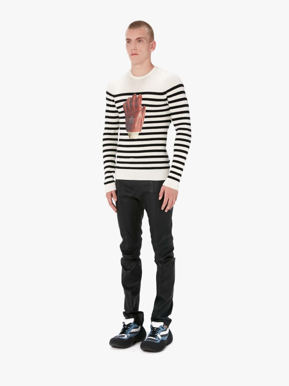 STRIPED GLOVE CREWNECK JUMPER - 4