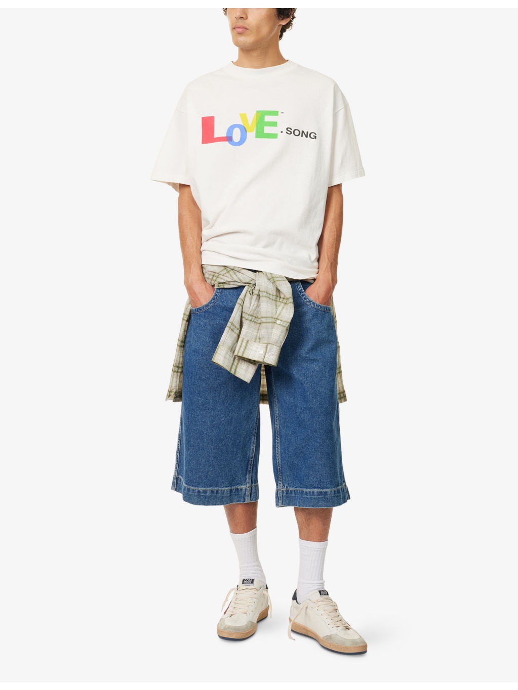 Text-Print Crewneck Cotton T-Shirt - 2