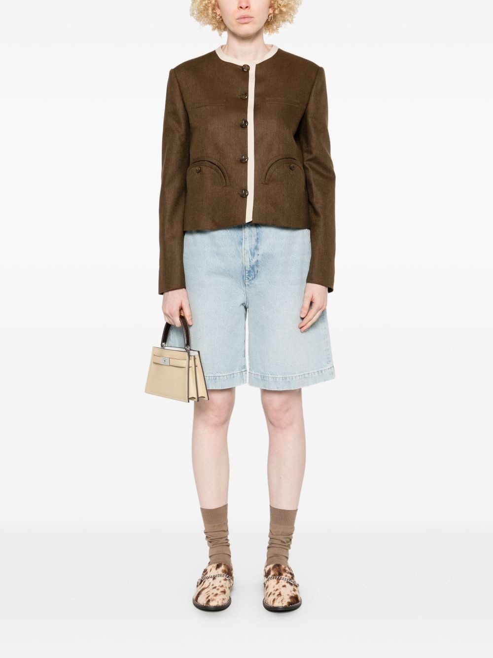 contrast-trim jacket - 2