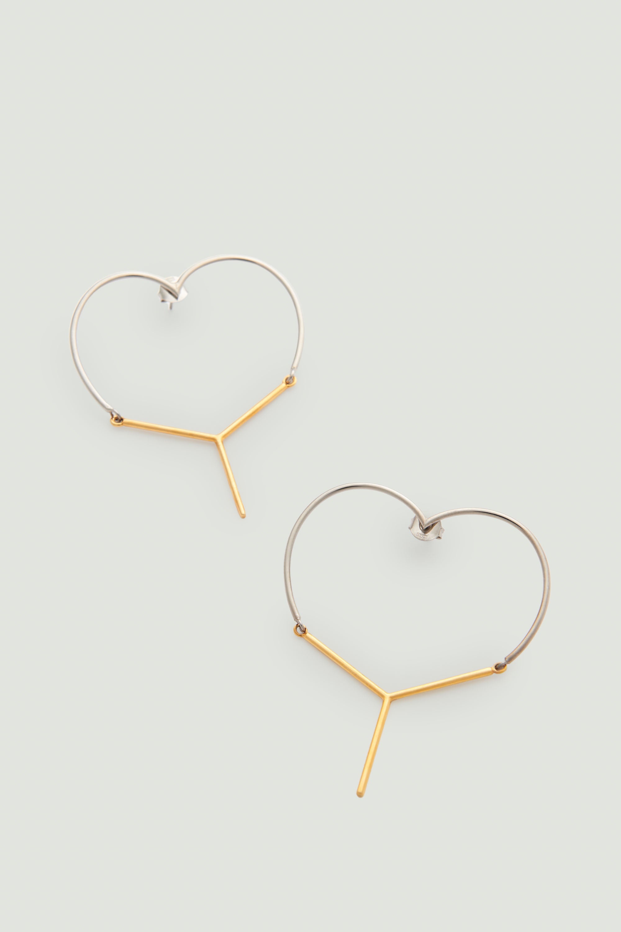 Mini Y Heart Earrings - 1