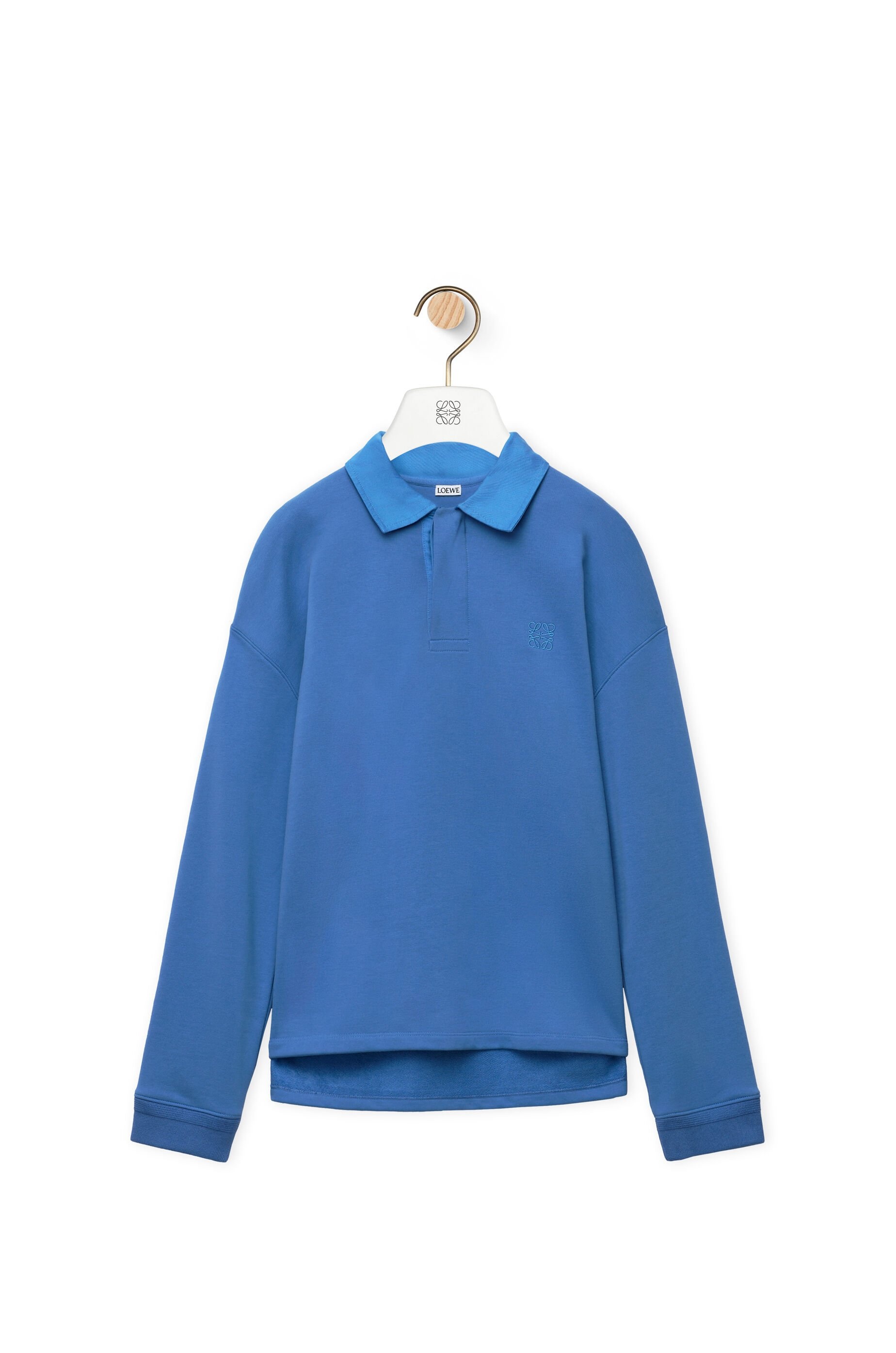Long sleeve polo in cotton - 1