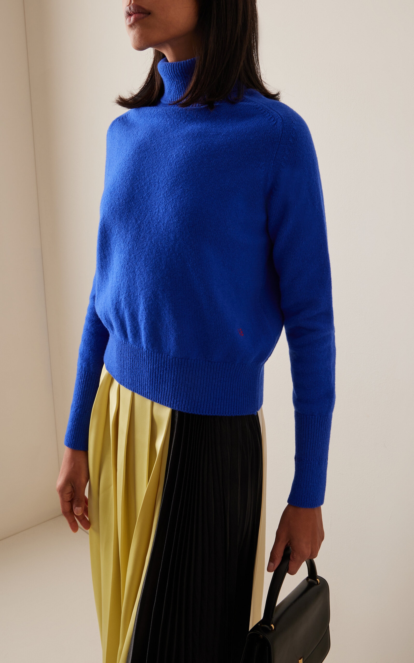 Knit Wool Turtleneck Sweater blue - 2