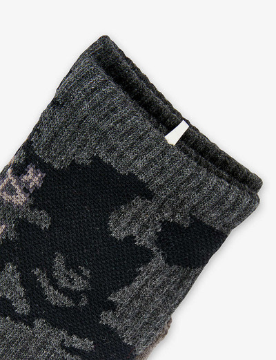 A BATHING APE® Woodland branded camouflage-print cotton-blend socks outlook