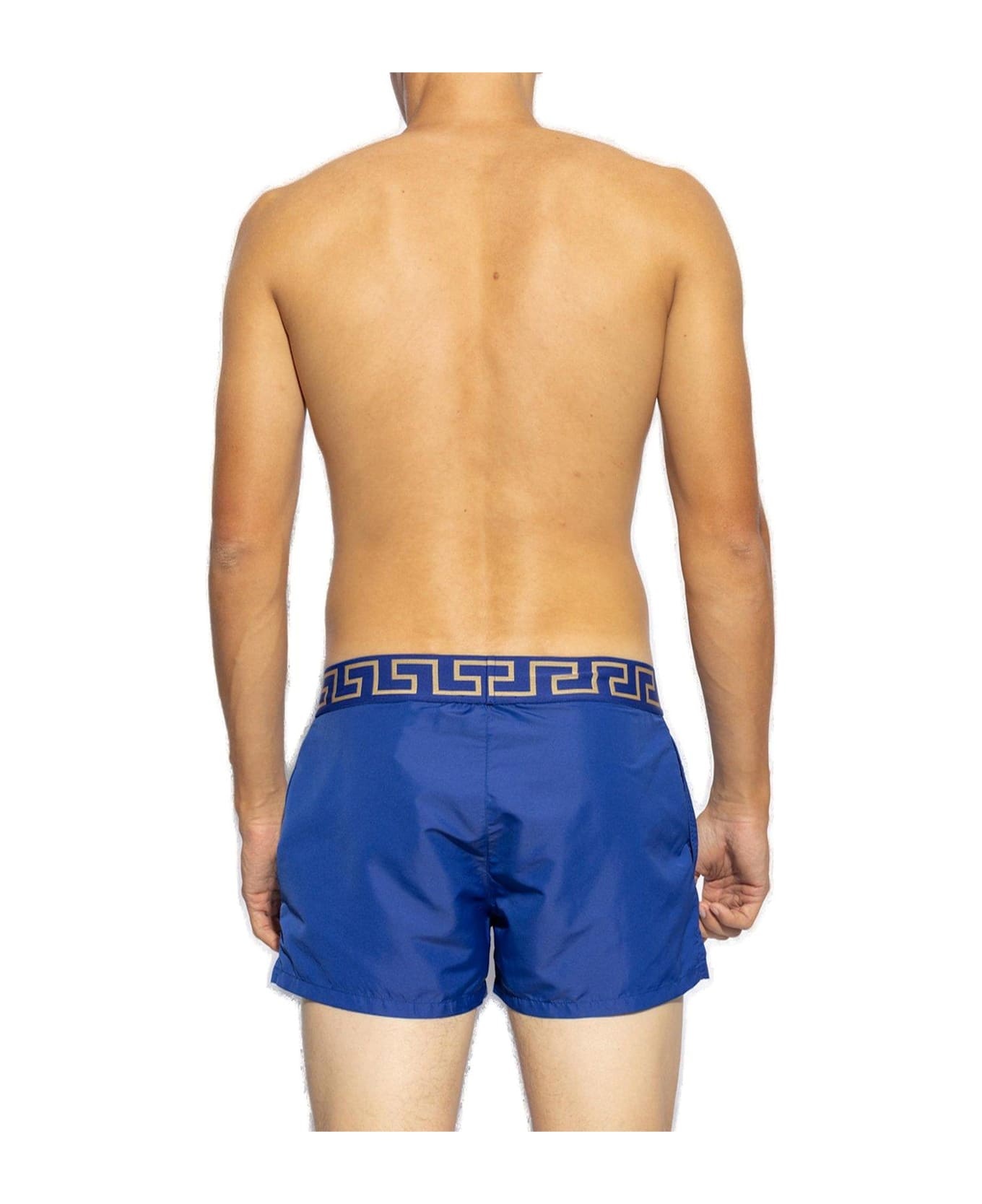 Greca Border Elasticated Waistband Swim Shorts - 3