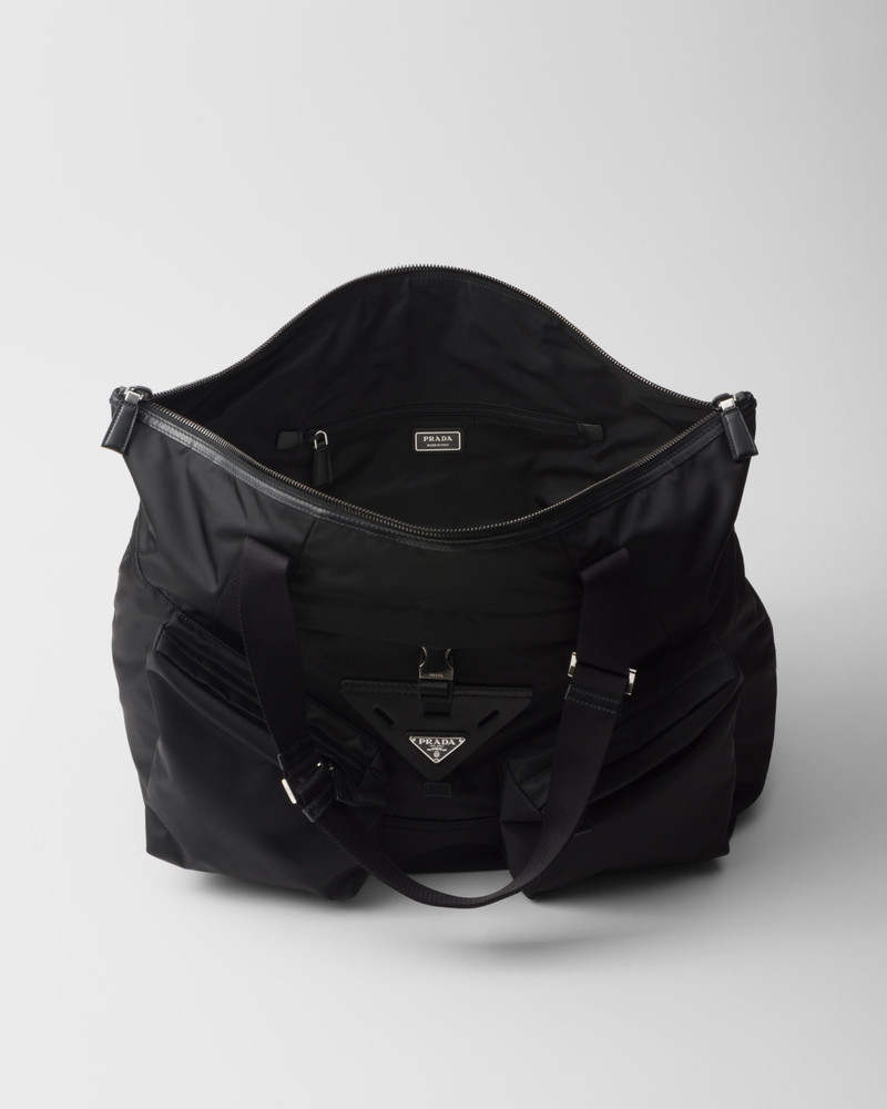 Re-Nylon and leather travel bag 5