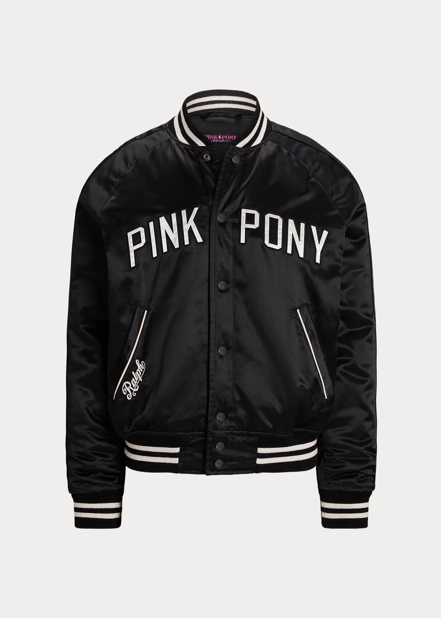 Pink Pony Satin Baseball Jacket - 1