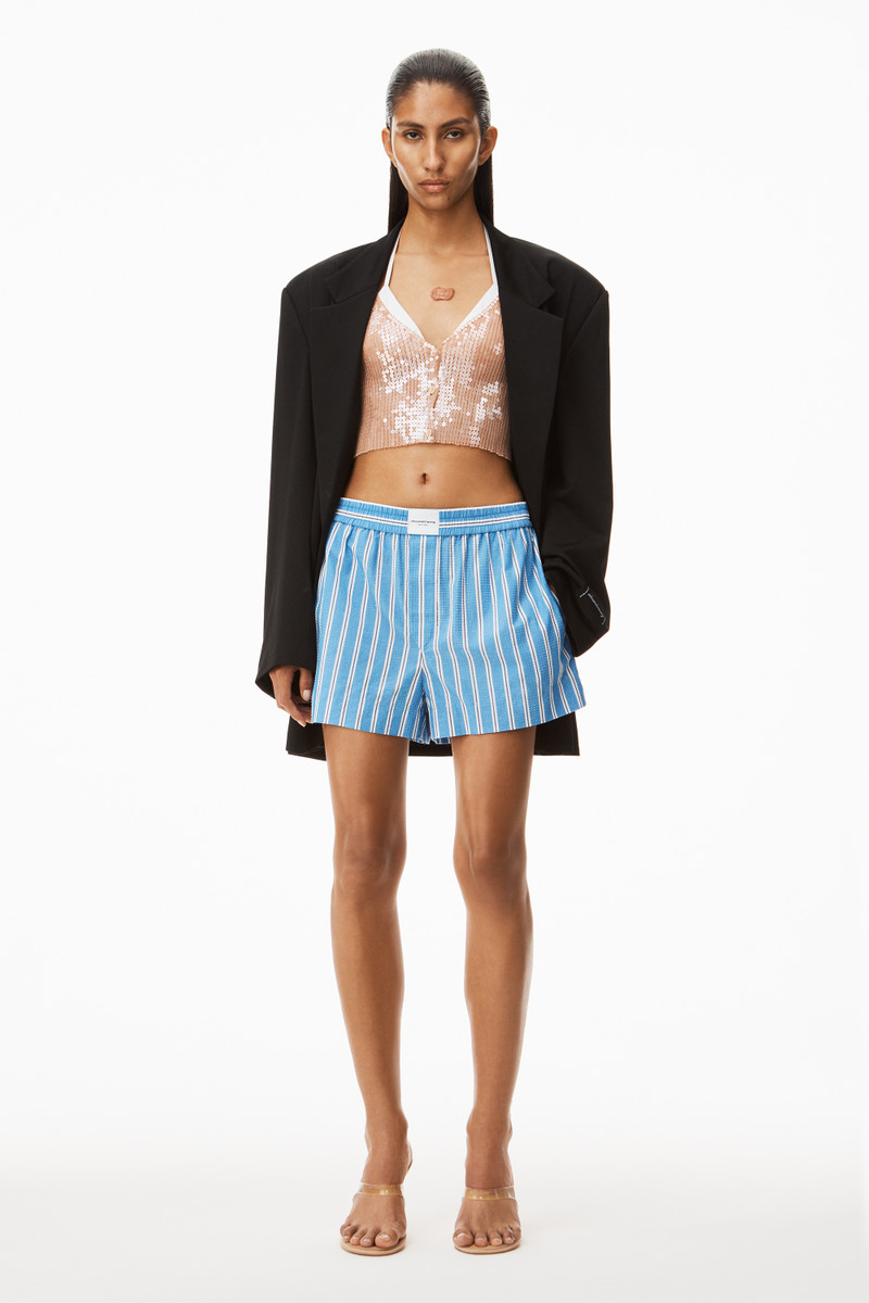 Alexander Wang CLEAR HOTFIX BOXER IN COMPACT COTTON outlook