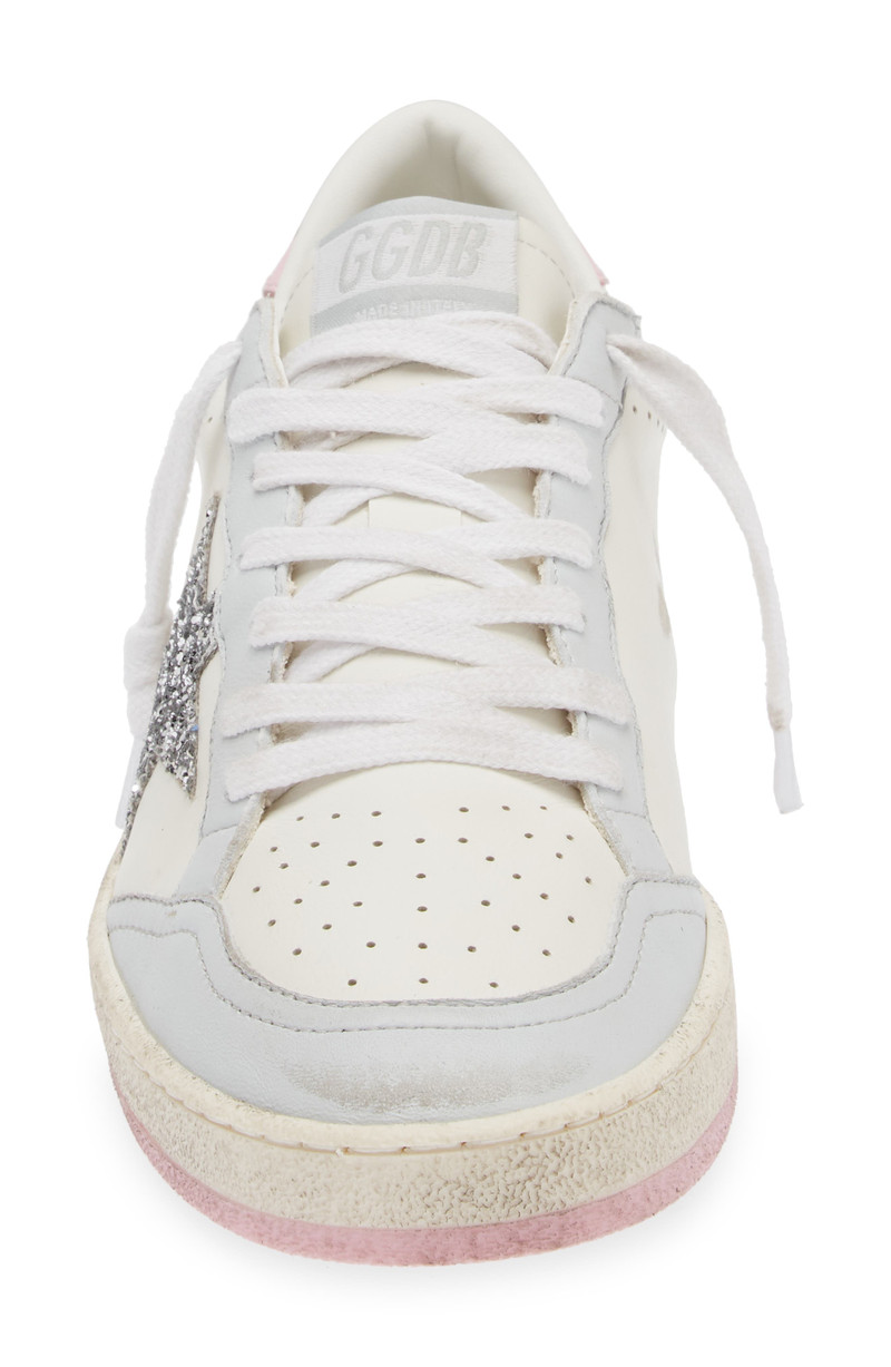Golden Goose Ball Star Low Top Sneaker in White/Silver/Pink 4