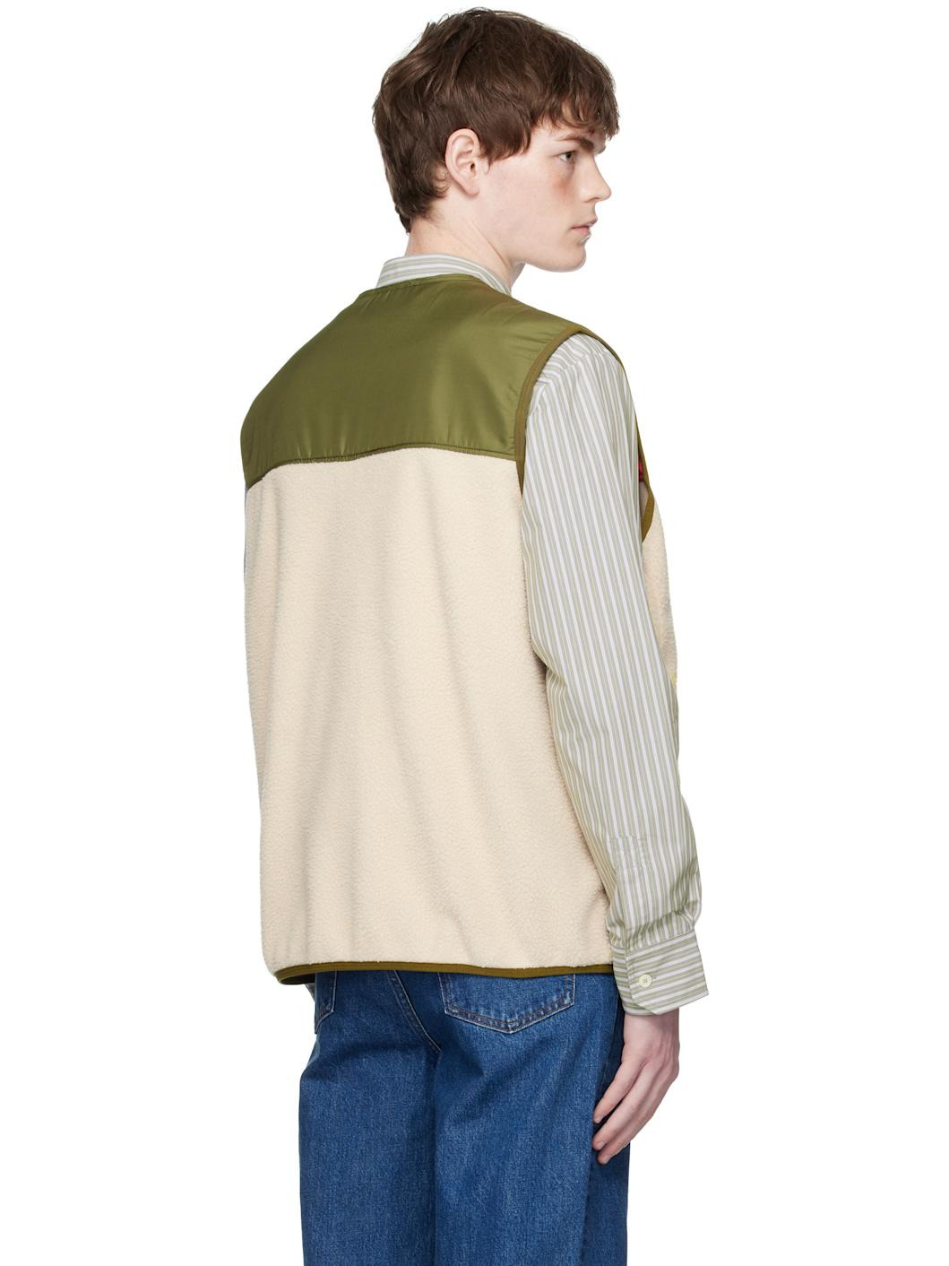 Khaki & Off-White Marty Vest - 3