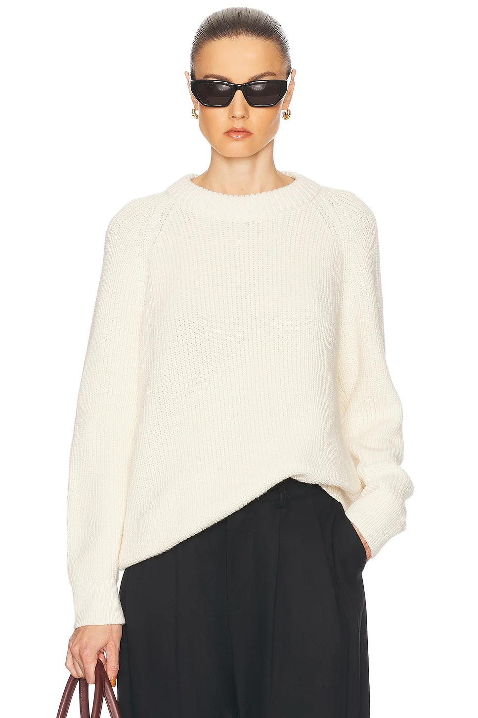 Oversized Cotton Fisherman Sweater - 1