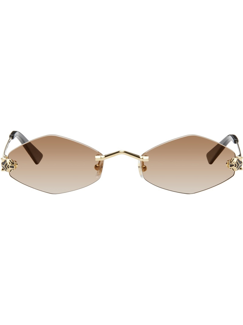 Gold 'Panthère de Cartier' Sunglasses - 1