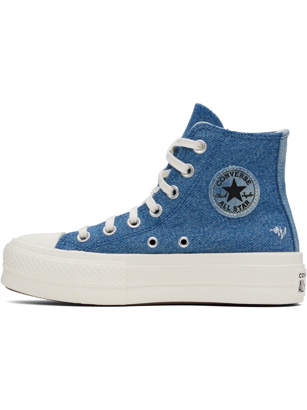 Blue Chuck Taylor All Star Lift Platform Denim High Top Sneakers - 3