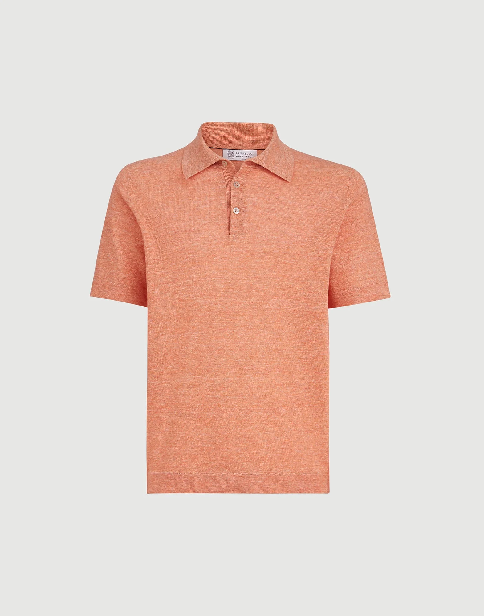Linen and cotton knit polo - 1