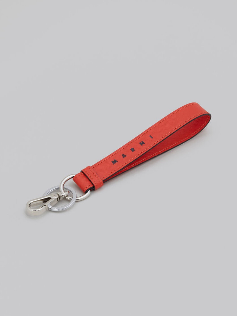 Marni ORANGE SAFFIANO LEATHER KEYRING outlook