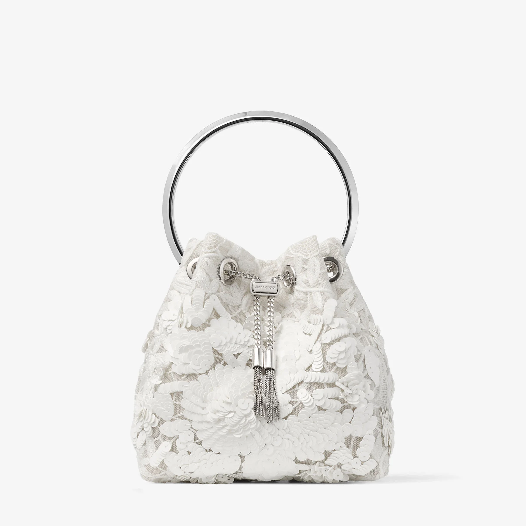 Bon Bon Ivory Bloom Paillette Embroidery Bucket Bag - 1