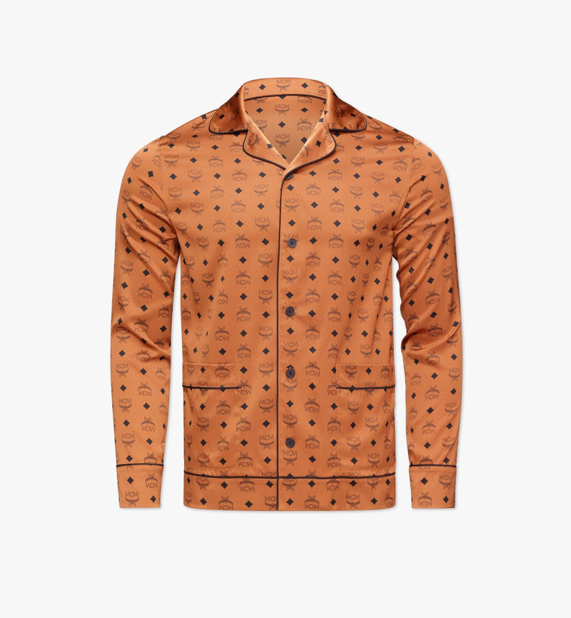 Classic Logo Silk Pajama Shirt 1