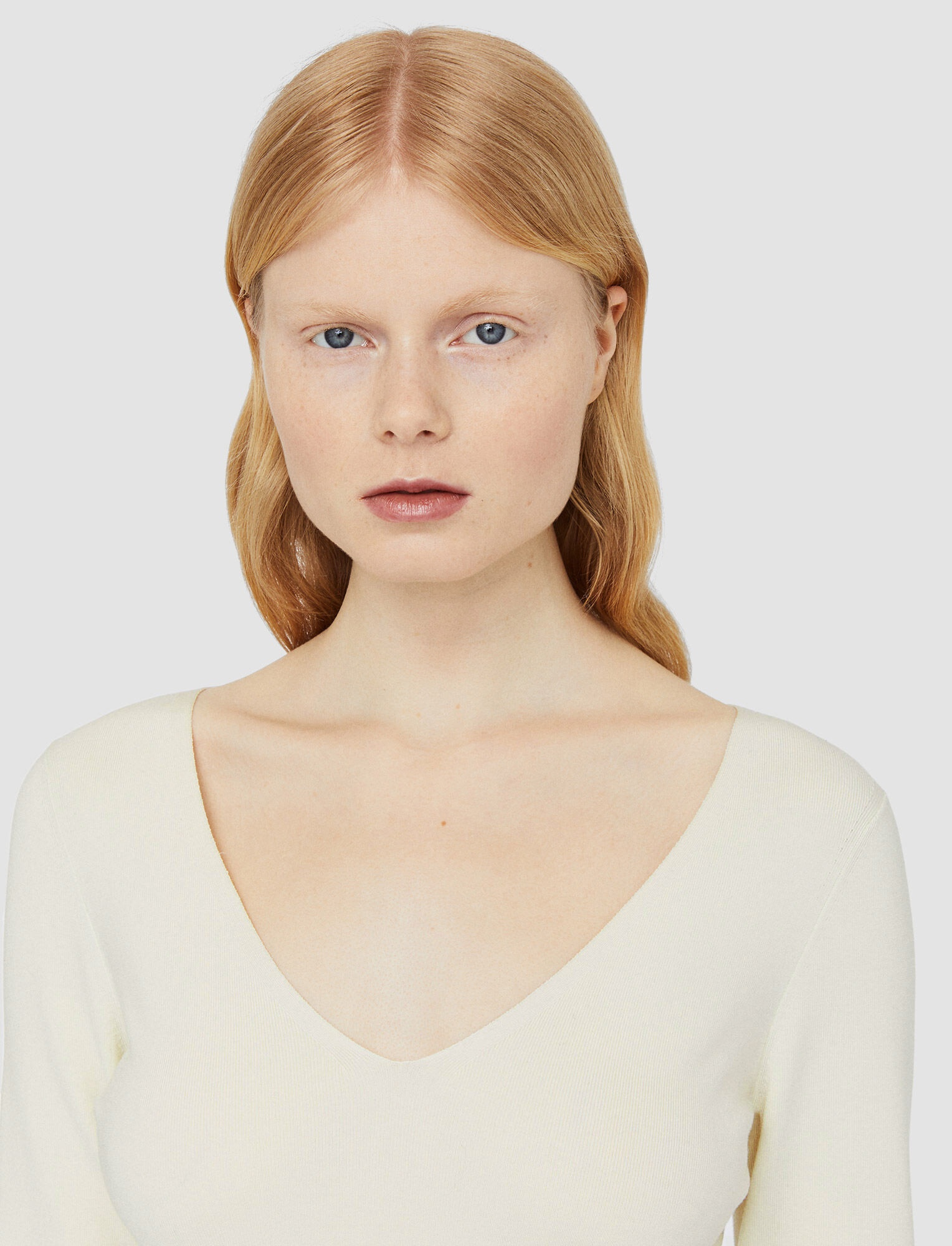 Silk Stretch V Neck Top - 5