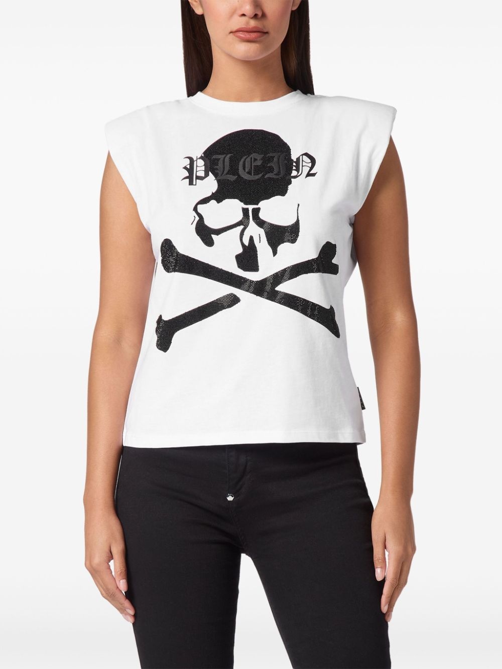 rhinestone-embellished Skull tank top - 3