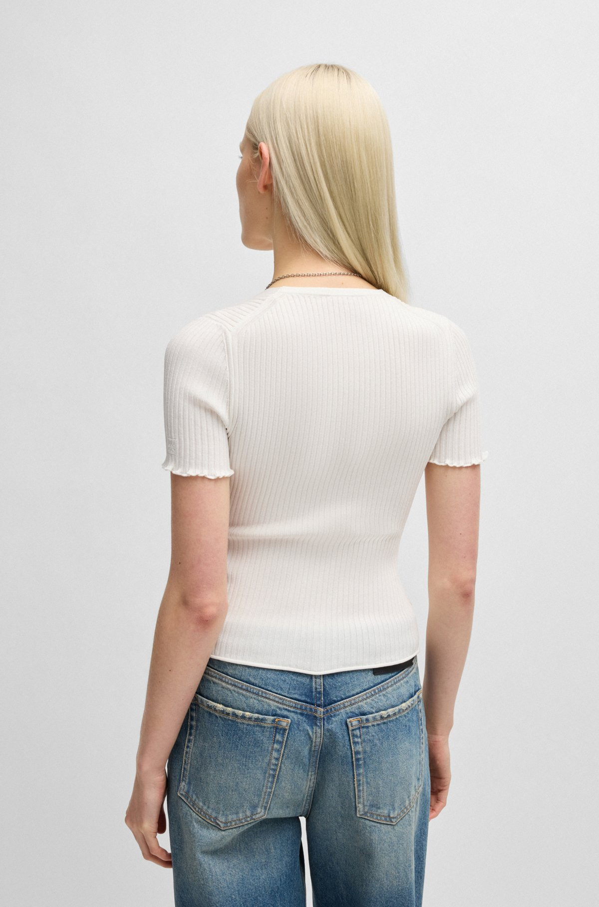 V-NECK TOP WITH GATHERED FRONT - 4