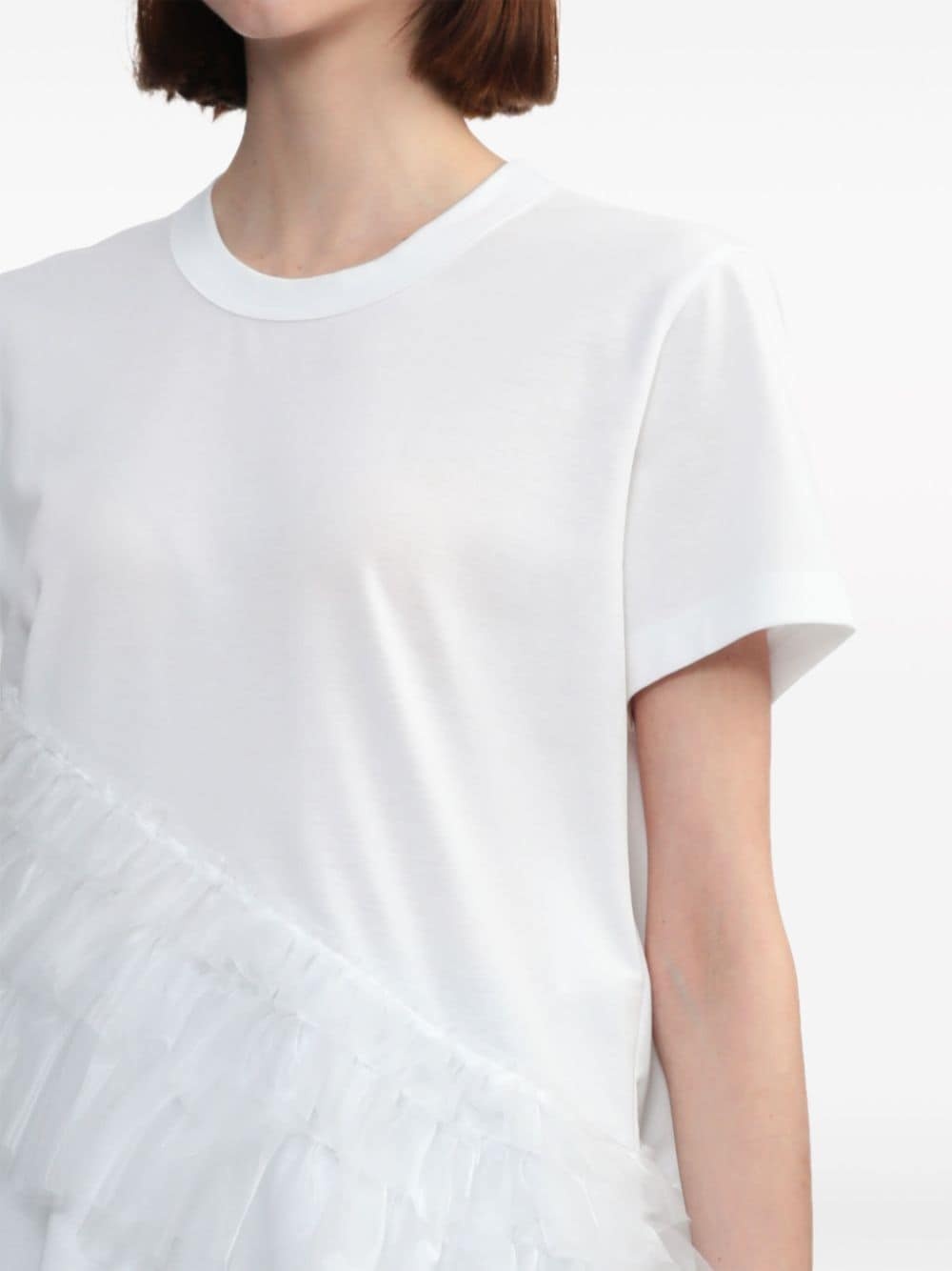 ruffled cotton T-shirt - 5